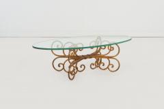 Maison Jansen Gilt Wrought Iron Coffee Table in the Style of Maison Jansen - 4573319