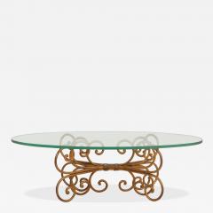 Maison Jansen Gilt Wrought Iron Coffee Table in the Style of Maison Jansen - 4575902