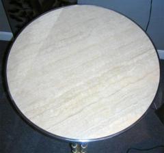 Maison Jansen High pedestal table in travertine by Maison Jansen Paris France circa 1980 - 4500025