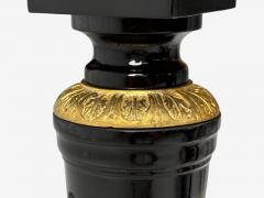 Maison Jansen Hollywood Regency Black Lacquer Bronze Ebonized Dining Table France 1940s - 4330065