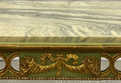 Maison Jansen Hollywood Regency Coffee Table by Maison Jansen Marble Top Painted - 2489218