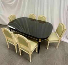 Maison Jansen Hollywood Regency Dining Table Maison Jansen Louis XVI Style Ebony Bronze Mt - 2539963