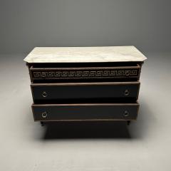 Maison Jansen Hollywood Regency Ebonized Cabinet Commode Greek Key Motif Bronze Mounted - 3404945