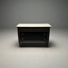 Maison Jansen Hollywood Regency Ebonized Cabinet Commode Greek Key Motif Bronze Mounted - 3404947