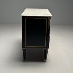 Maison Jansen Hollywood Regency Ebonized Cabinet Commode Greek Key Motif Bronze Mounted - 3404948