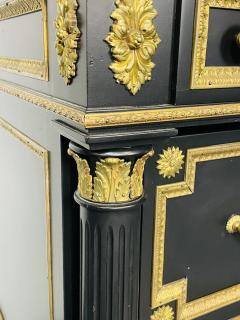 Maison Jansen Hollywood Regency Ebony Bronze Mounted Chest Commode Dresser Stamped Jansen - 2953188