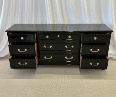 Maison Jansen Hollywood Regency Ebony Dresser Sideboard Chest Commode or Cabinet Bronze - 2968675