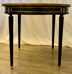 Maison Jansen Hollywood Regency Ebony Game Card Table Louis XVI Style Bronze Mounted - 2488784