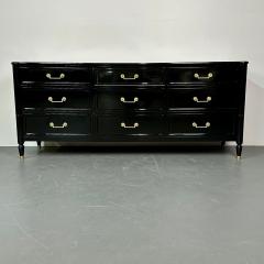 Maison Jansen Hollywood Regency Ebony Lacquer Sideboard Commode Jansen Style Baker - 2947536