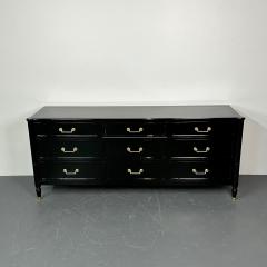 Maison Jansen Hollywood Regency Ebony Lacquer Sideboard Commode Jansen Style Baker - 2947537