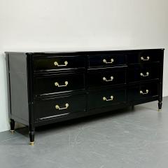 Maison Jansen Hollywood Regency Ebony Lacquer Sideboard Commode Jansen Style Baker - 2947538