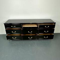 Maison Jansen Hollywood Regency Ebony Lacquer Sideboard Commode Jansen Style Baker - 2947543