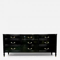 Maison Jansen Hollywood Regency Ebony Lacquer Sideboard Commode Jansen Style Baker - 2957016