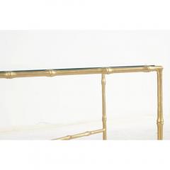 Maison Jansen Hollywood Regency Gilt Metal Faux Bamboo Cocktail Coffee Table - 3627504