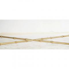 Maison Jansen Hollywood Regency Gilt Metal Faux Bamboo Cocktail Coffee Table - 3627505
