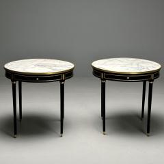 Maison Jansen Hollywood Regency Louis XVI Style Bouiliotte End Tables Black Paint Bronze - 3724272