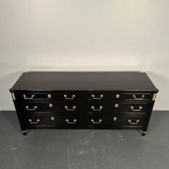 Maison Jansen Hollywood Regency Louis XVI Style Dresser Sideboard Black Lacquer Directoire - 3364264