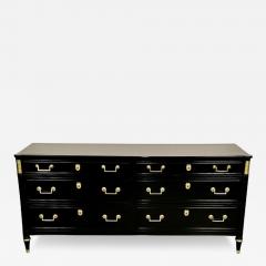 Maison Jansen Hollywood Regency Louis XVI Style Dresser Sideboard Black Lacquer Directoire - 3372104