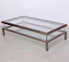 Maison Jansen Huge Maison Jansen Sliding Top Coffee Table in Brass and Chrome - 563677