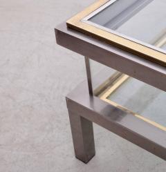 Maison Jansen Huge Maison Jansen Sliding Top Coffee Table in Brass and Chrome - 563678