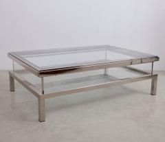 Maison Jansen Huge Maison Jansen Sliding Top Coffee Table in Chrome - 546696