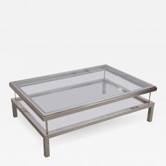 Maison Jansen Huge Maison Jansen Sliding Top Coffee Table in Chrome - 549216