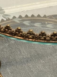 Maison Jansen ITALIAN ART DECO BRASS ETCHED GLASS DOUBLE TIER BAR CART - 4323740