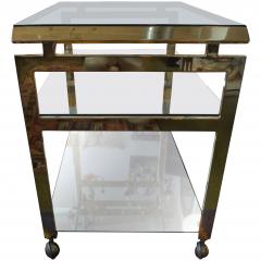 Maison Jansen Italian Mid Century Modern Brass Bar Cart - 4224831