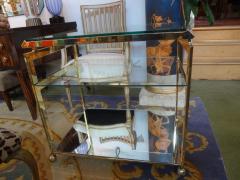 Maison Jansen Italian Mid Century Modern Brass Bar Cart - 4224865