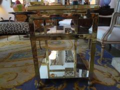 Maison Jansen Italian Mid Century Modern Brass Bar Cart - 4224867