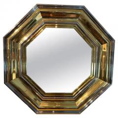 Maison Jansen Italian Modern Brass And Chrome Mirror By Sandro Petti - 3831883