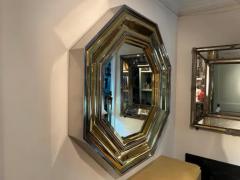 Maison Jansen Italian Modern Brass And Chrome Mirror By Sandro Petti - 3831886