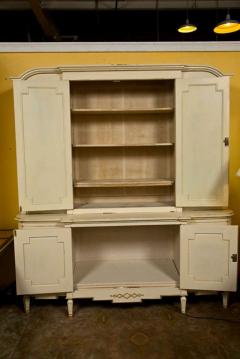 Maison Jansen Ivory Distress Painted Gilt Gold Decorated Bookcase Cabinet - 3012777