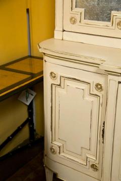 Maison Jansen Ivory Distress Painted Gilt Gold Decorated Bookcase Cabinet - 3012781