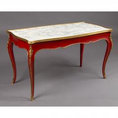 Maison Jansen Jansen 1950s Louis XV Style Red Lacquer Coffee Table with Bronze Mounts - 297332