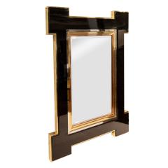 Maison Jansen Jansen Elegant Mirror in Black Lacquer with Mixed Metal Accents 1972 - 2781006