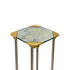 Maison Jansen Jansen Exquisite Pair of Pedestals with Antique Mirrored Glass 1940s Signed  - 3710036