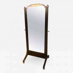 Maison Jansen Jansen Fashioned Chavel Ebonized Floor Chevel Mirror with Bronze Mounts - 1292432