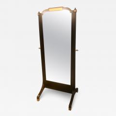 Maison Jansen Jansen Fashioned Chavel Ebonized Floor Chevel Mirror with Bronze Mounts - 3018095