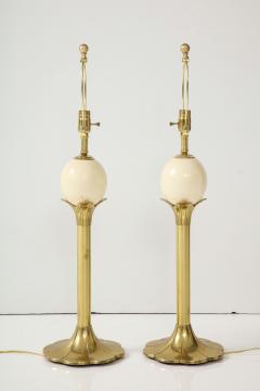 Maison Jansen Jansen Style Brass Ostrich Egg Lamps - 3084275