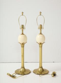 Maison Jansen Jansen Style Brass Ostrich Egg Lamps - 3084277