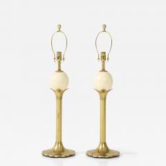 Maison Jansen Jansen Style Brass Ostrich Egg Lamps - 3088775