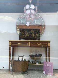 Maison Jansen Jansen Style Two Drawer Marble Top Bronze Console or Serving Table - 2974312