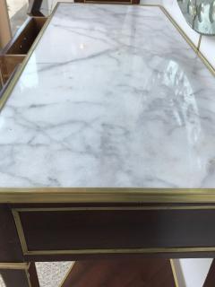 Maison Jansen Jansen Style Two Drawer Marble Top Bronze Console or Serving Table - 2974313