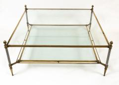 Maison Jansen Large 20th Century French Brass Square Coffee Table By Maison Jansen - 3692772