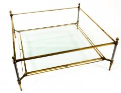 Maison Jansen Large 20th Century French Brass Square Coffee Table By Maison Jansen - 3692822