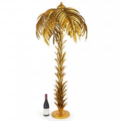 Maison Jansen Large French brass palm tree floor lamp style of Maison Jansen - 3530658