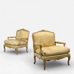 Maison Jansen Louis XVI Armchairs Giltwood Fabric France 20th c  - 4505017