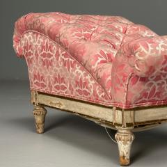 Maison Jansen Louis XVI Gustavian Style Tufted Ottomans Footstools Distressed Paint 1950s - 3795220