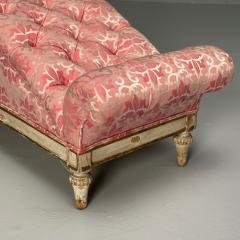 Maison Jansen Louis XVI Gustavian Style Tufted Ottomans Footstools Distressed Paint 1950s - 3795221